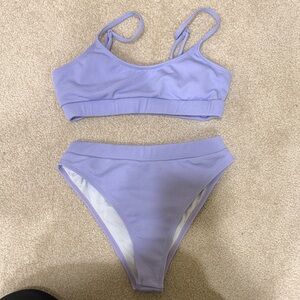 SHEIN Lavender Ribbed Bikini Set